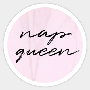 Nap Queen in pink marble Sticker
